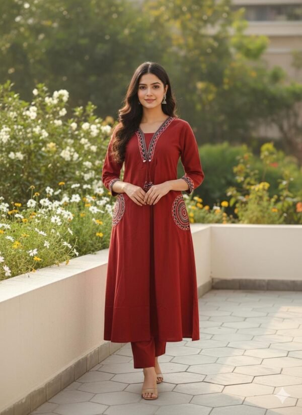 WhatsApp Image 2026-07-18 at 10.05.07 PM Red Color Kurti & Suit Set for Women