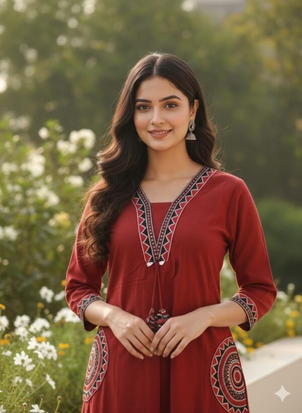 WhatsApp Image 2026-07-18 at 10.09.26 PM Red Color Kurti & Suit Set for Women