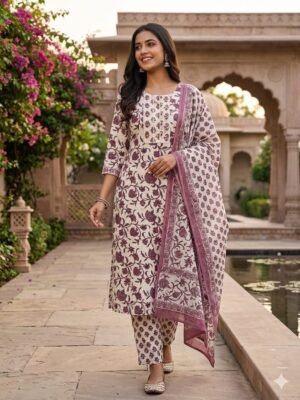 WhatsApp Image 2026-07-18 at 4.59.46 PM (1) Flower Print Cotton Suit Set for Women